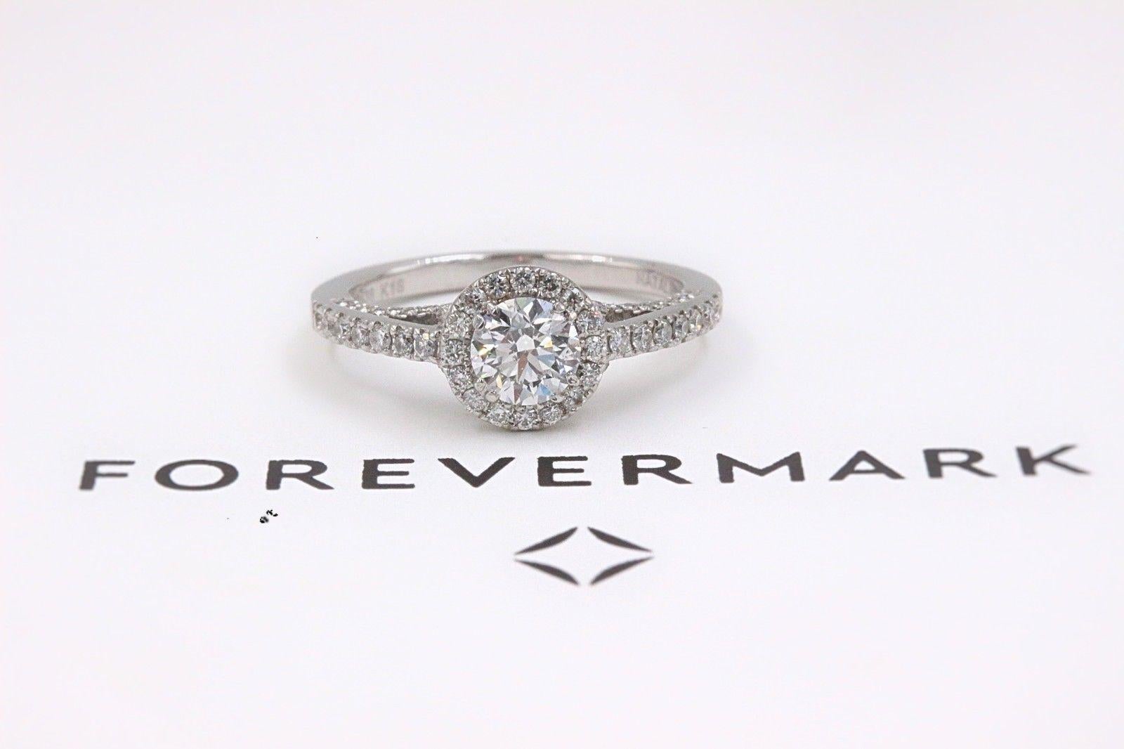 Natalie K Forever Mark Center of My Universe Round Diamond Engagement Ring .91ct 2