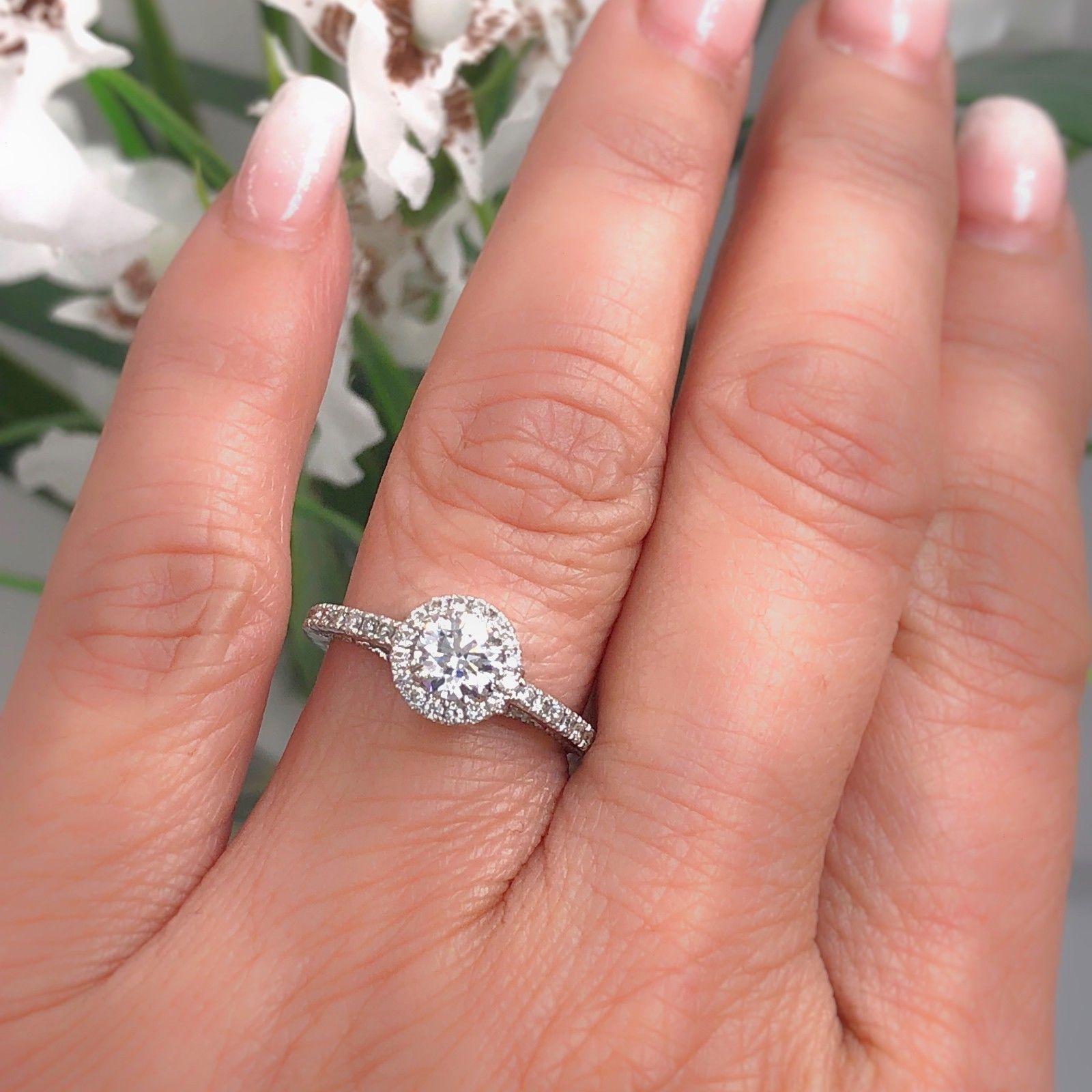 Natalie K Forever Mark Center of My Universe Round Diamond Engagement Ring .91ct 3