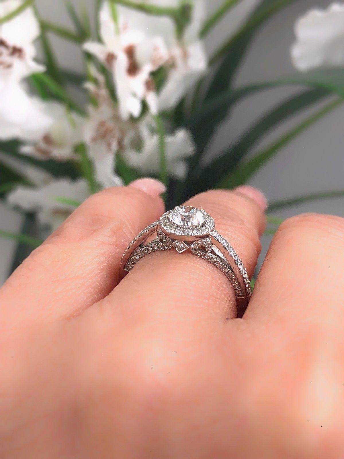 Women's or Men's Natalie K Forever Mark Center of My Universe Round Diamond Engagement Ring .91ct