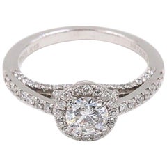 Natalie K Forever Mark Center of My Universe Runder Diamant Verlobungsring .91ct