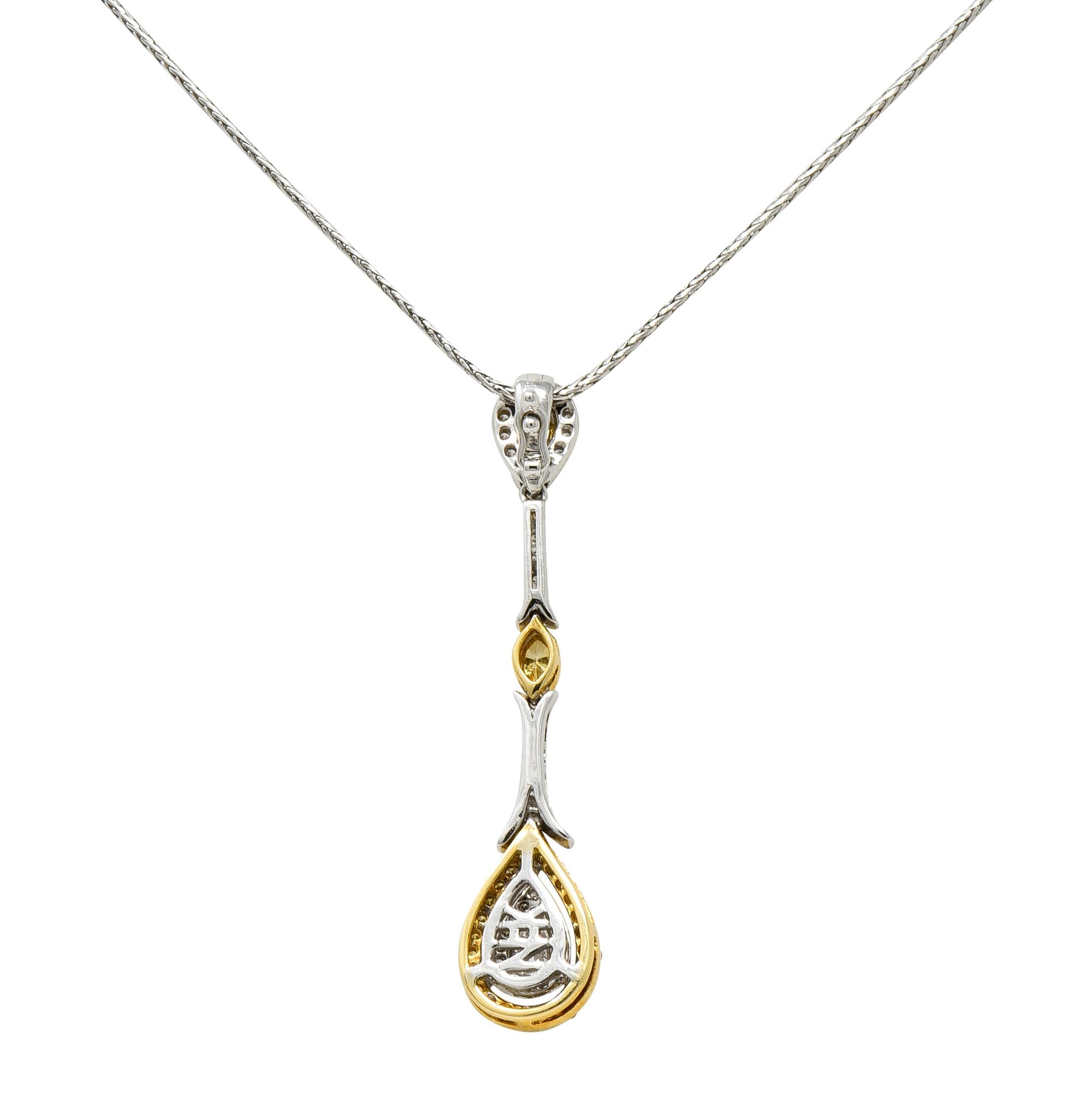Natalie K Forevermark 1.25 Carat Diamond 14 Karat Two-Tone Gold Drop Necklace 2