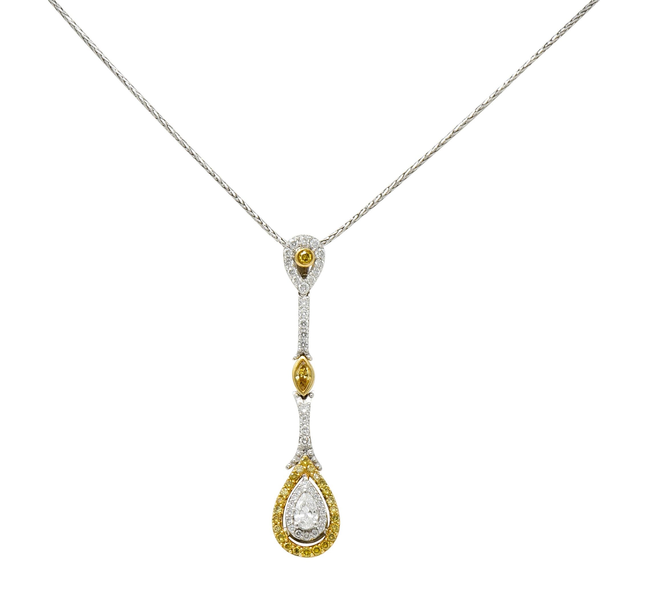 Natalie K Forevermark 1.25 Carat Diamond 14 Karat Two-Tone Gold Drop Necklace 3