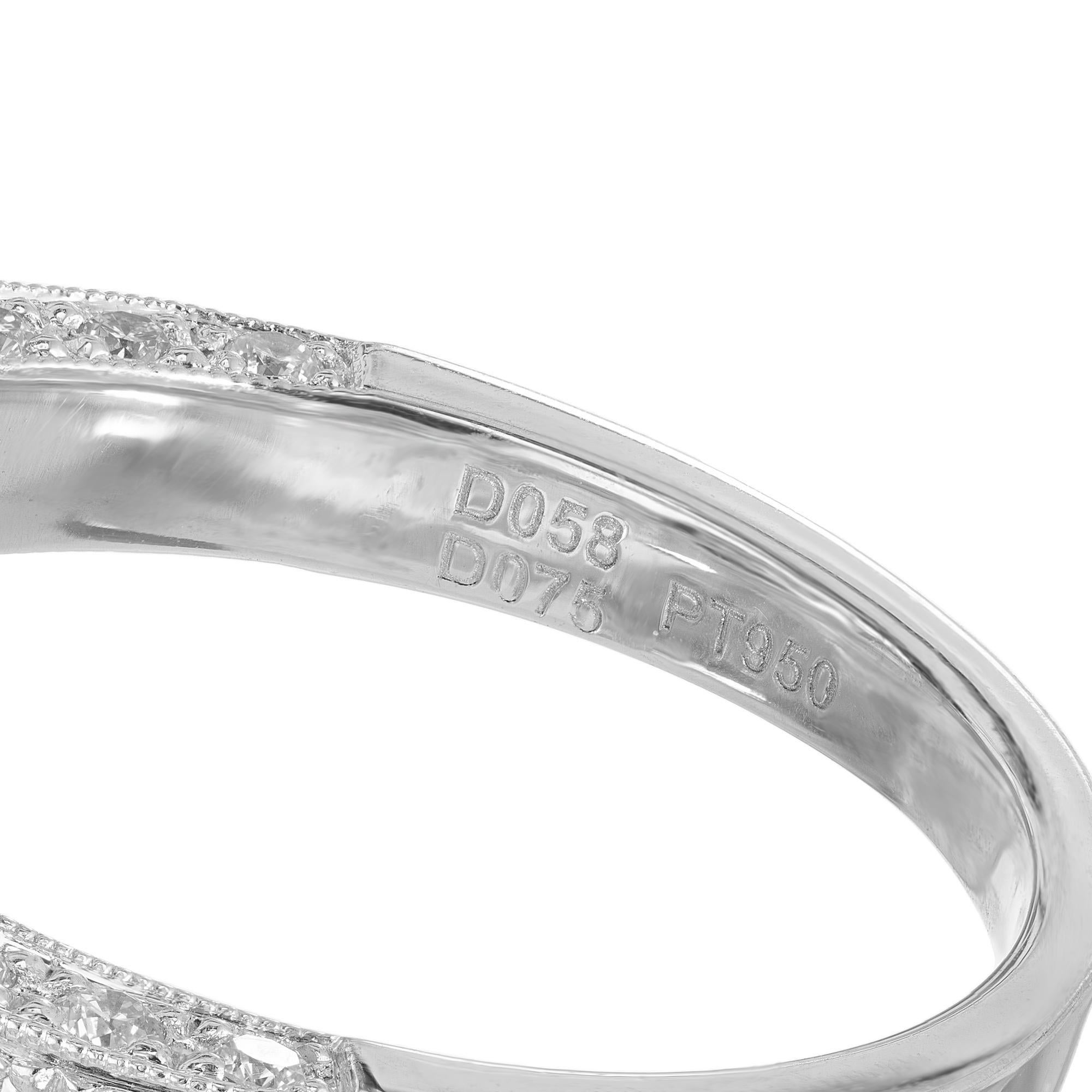 Natalie K GIA Anillo de compromiso de platino con halo de diamantes y zafiro oval de 2,07 quilates  en venta 2