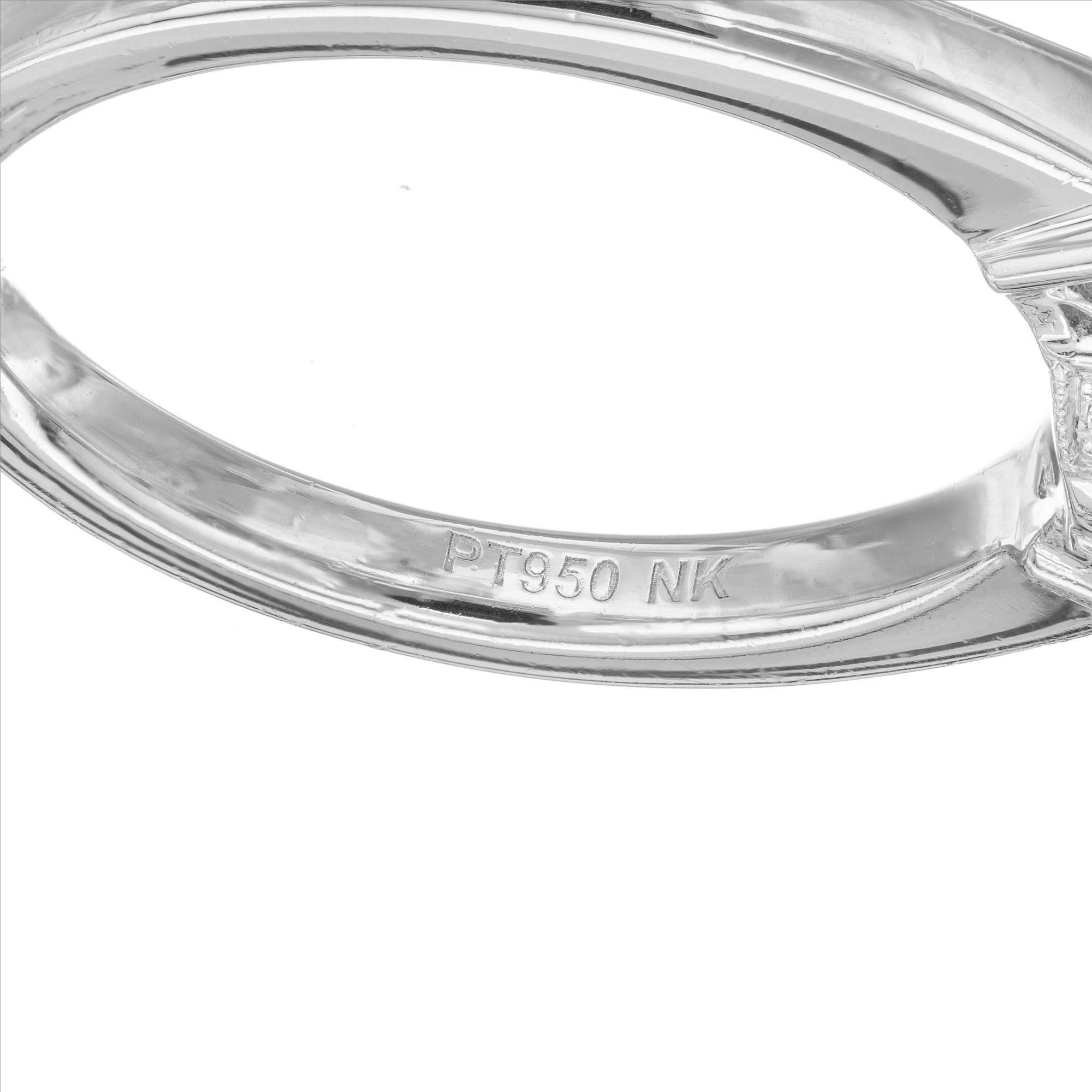 Natalie K GIA 3.33 Carat Octagonal Purple Sapphire Diamond Platinum Ring For Sale 2