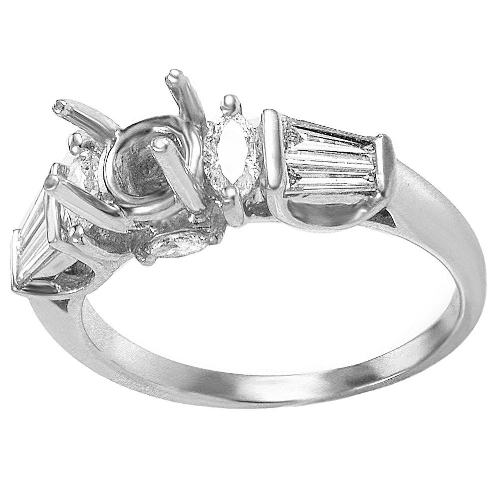 Women's Natalie K Lovely 14 Karat White Gold Diamond Mounting Ring NAK41-062813