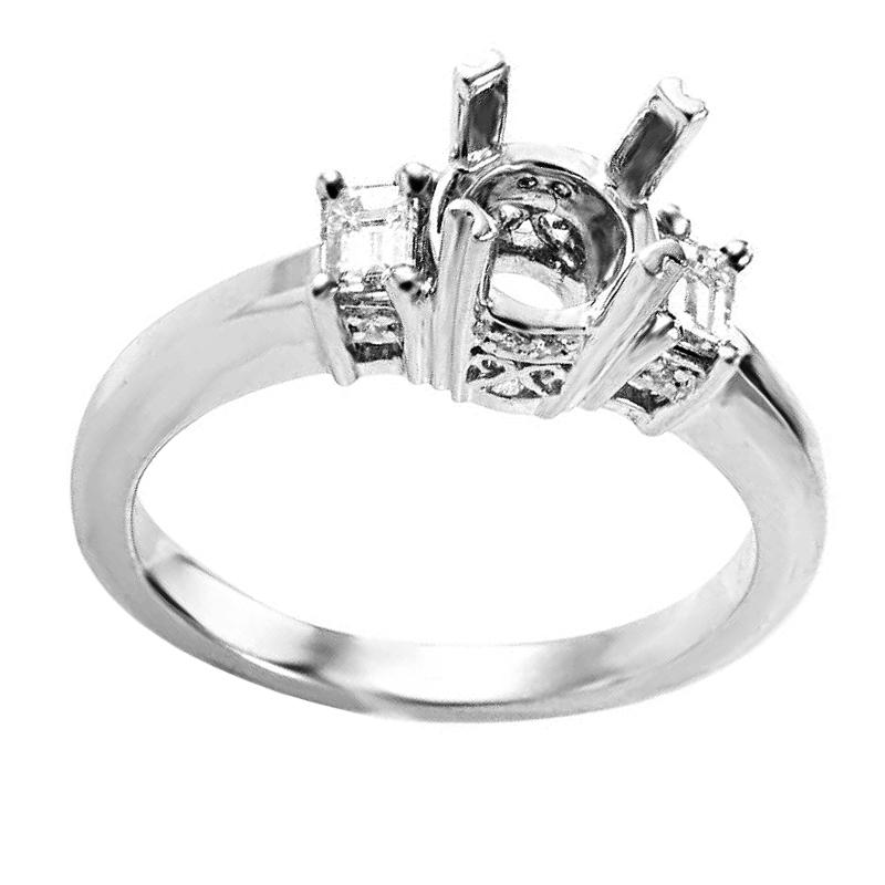 Natalie K Platinum and Diamond Engagement Ring Mounting In New Condition In Southampton, PA