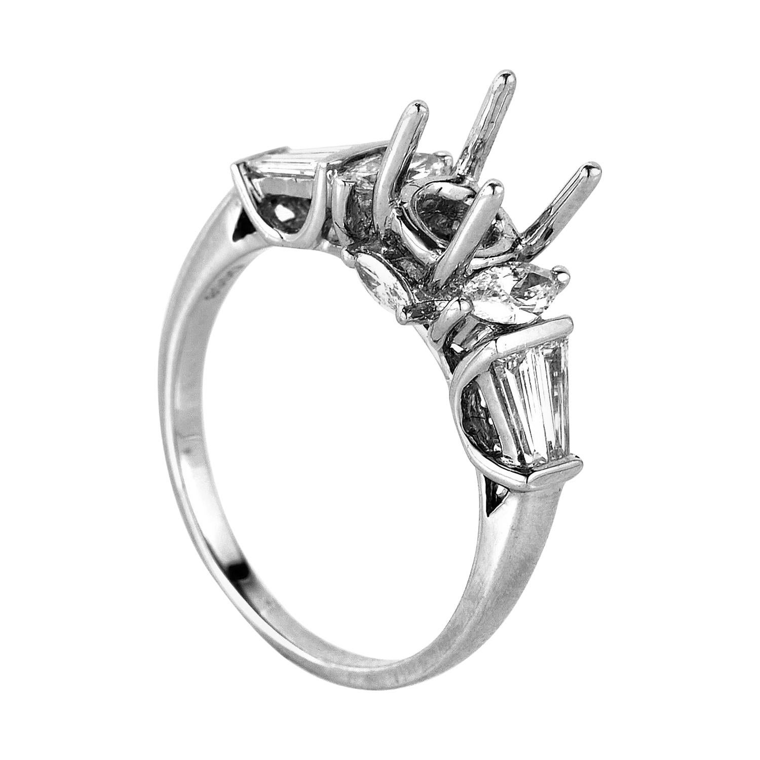 Natalie K Trois Diamants 14 Karat White Gold Ring Mounting NAKAG20-082812