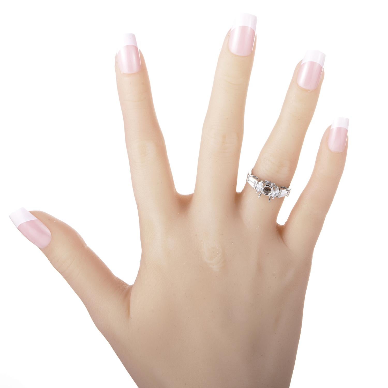 Women's Natalie K Trois Diamants 14 Karat White Gold Ring Mounting NAKAG20-082812