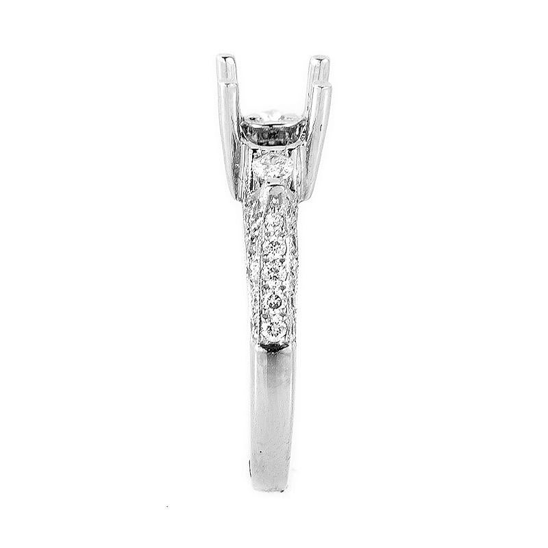Natalie K Trois Diamants White Gold Diamond Engagement Ring Mounting NAKAG18 In New Condition In Southampton, PA