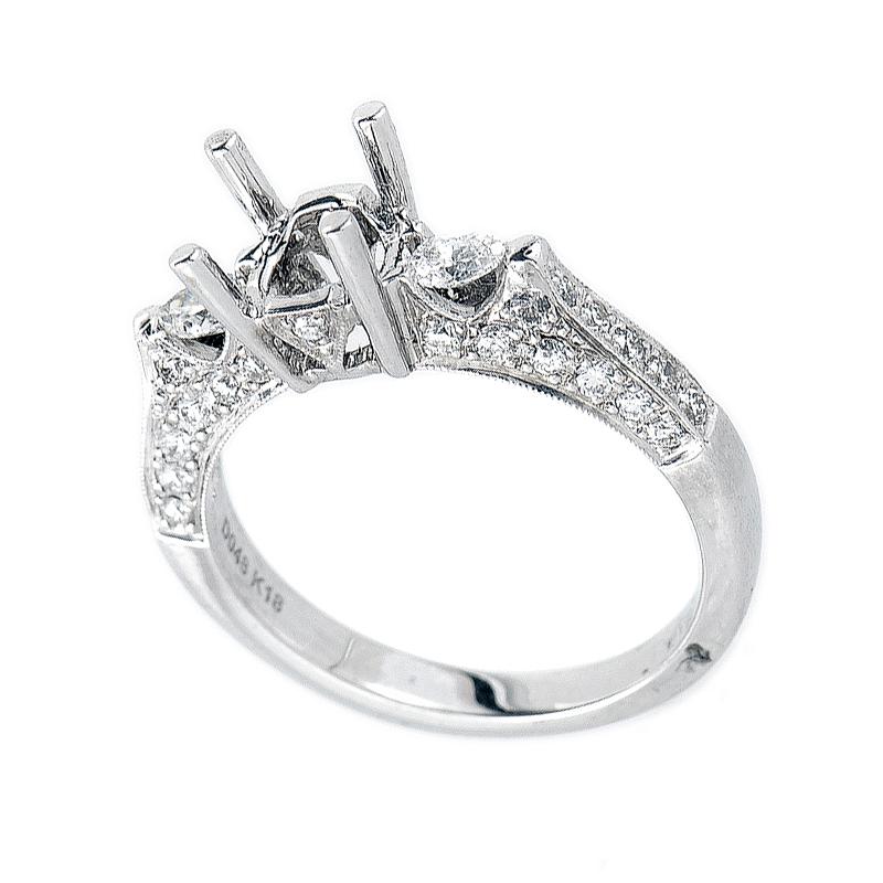 Women's Natalie K Trois Diamants White Gold Diamond Engagement Ring Mounting NAKAG18