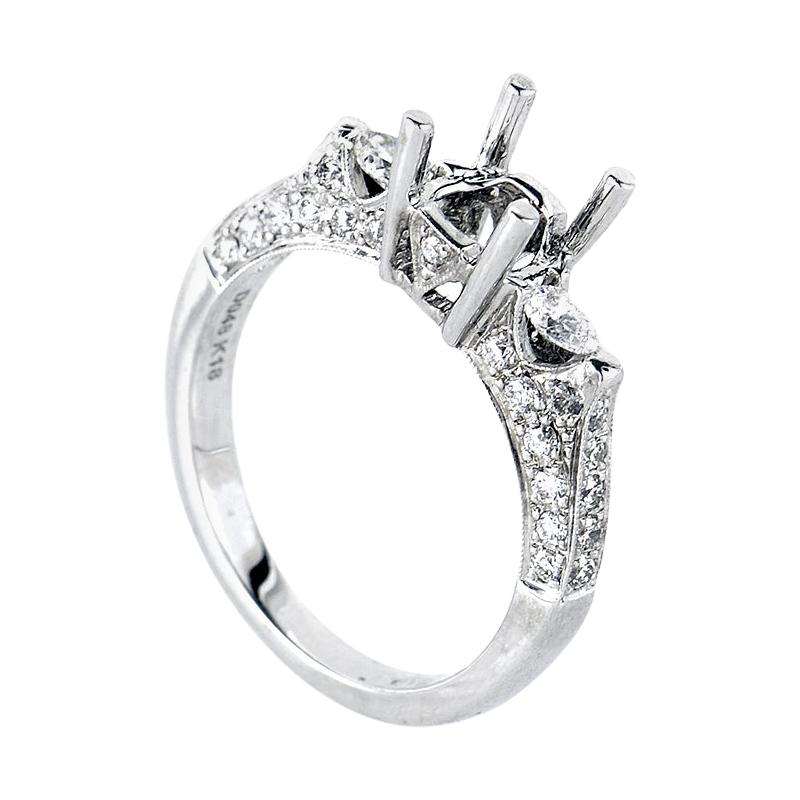 Natalie K Trois Diamants White Gold Diamond Engagement Ring Mounting NAKAG18