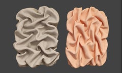 Set of Roze Dream and Granit Grace, Clay-infused fabric sculpture