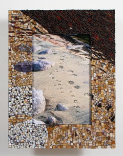 Wolf 'n' Bear (stampa fotografica fine art in metallo con cornice in mosaico di vetro colorato)