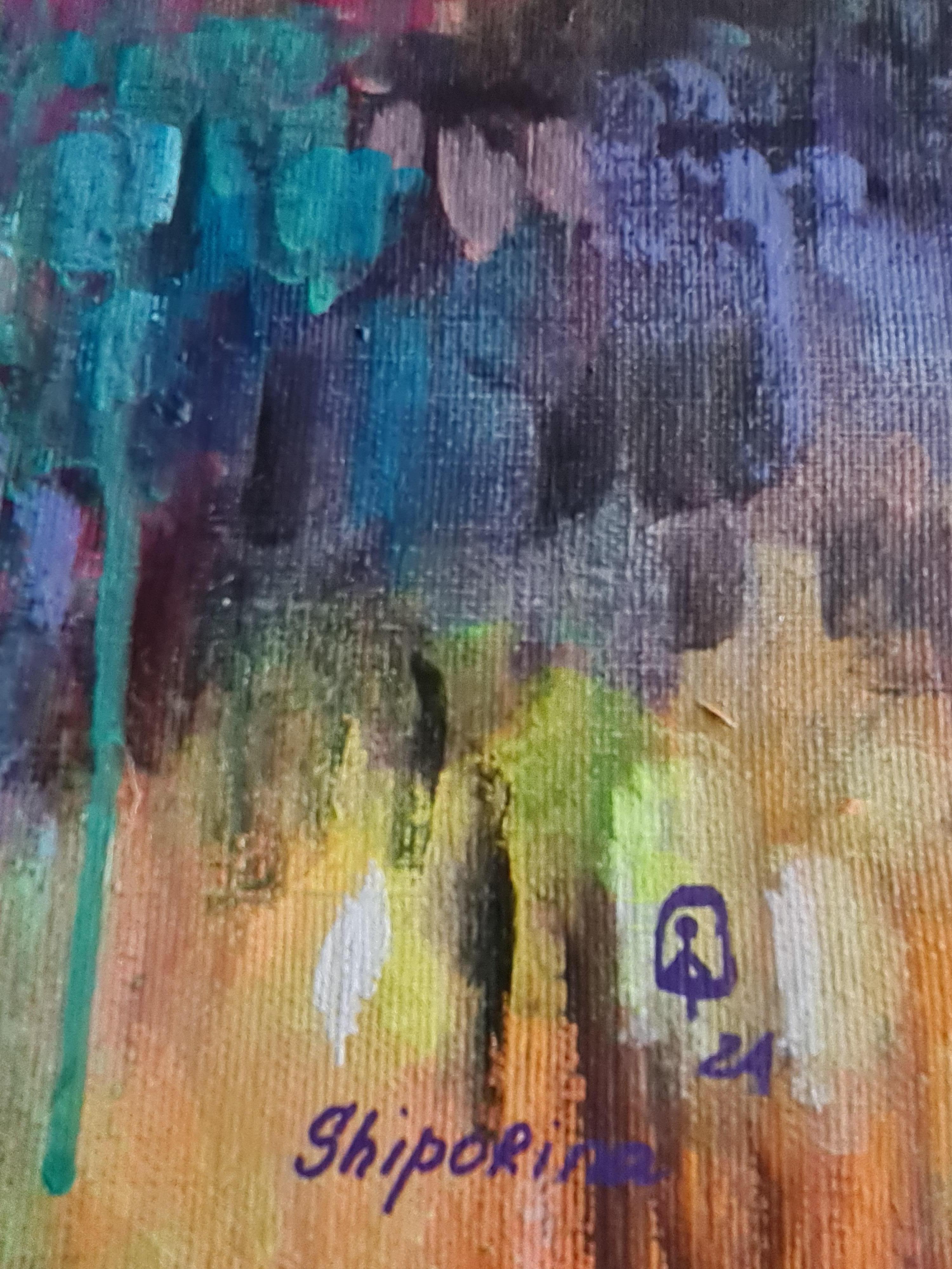 A colorful dream for those who can't sleep, counting sheep - Painting by Natalie Shiporina