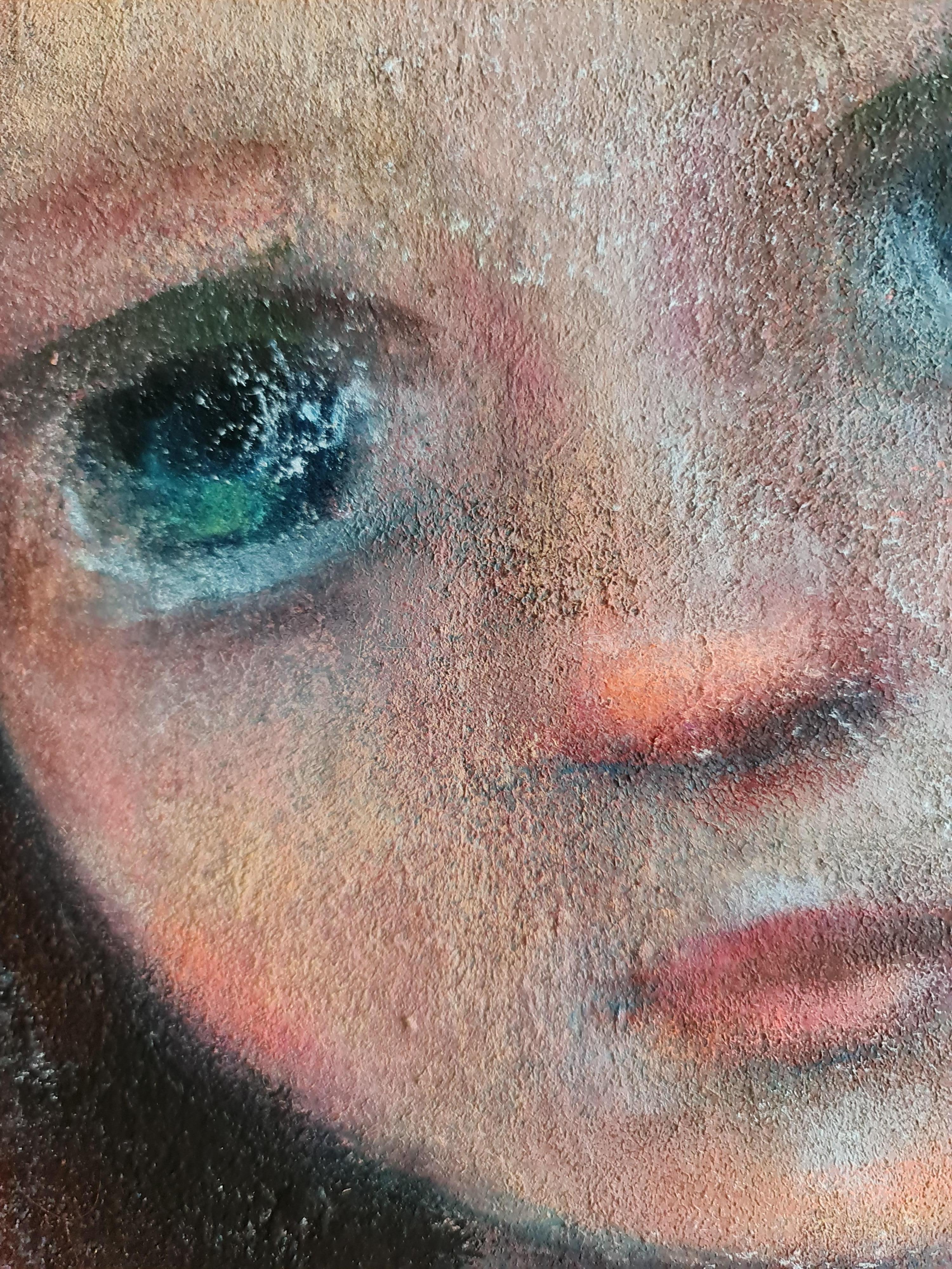 Il migliore amico.  dipinto originale - Interior Painting Grigio di Natalie Shiporina