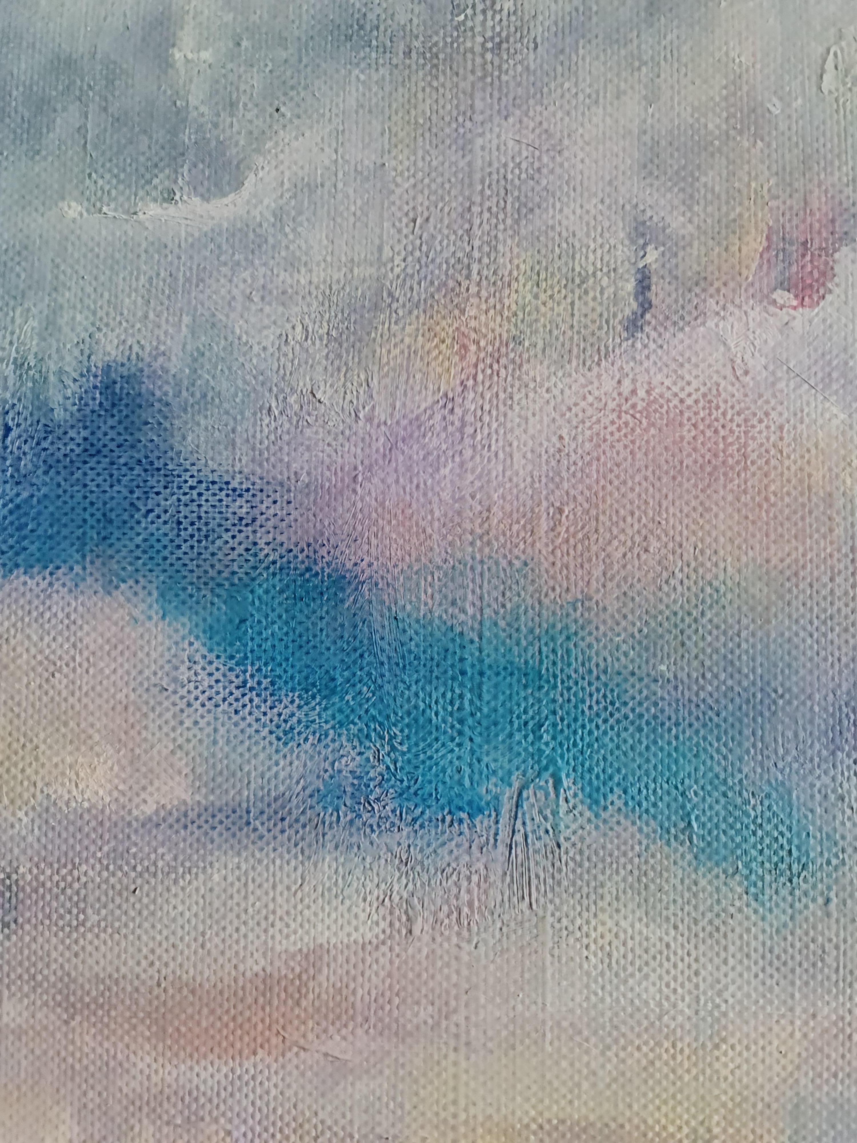 Sueño de colores  en nubes rosas - Painting de Natalie Shiporina