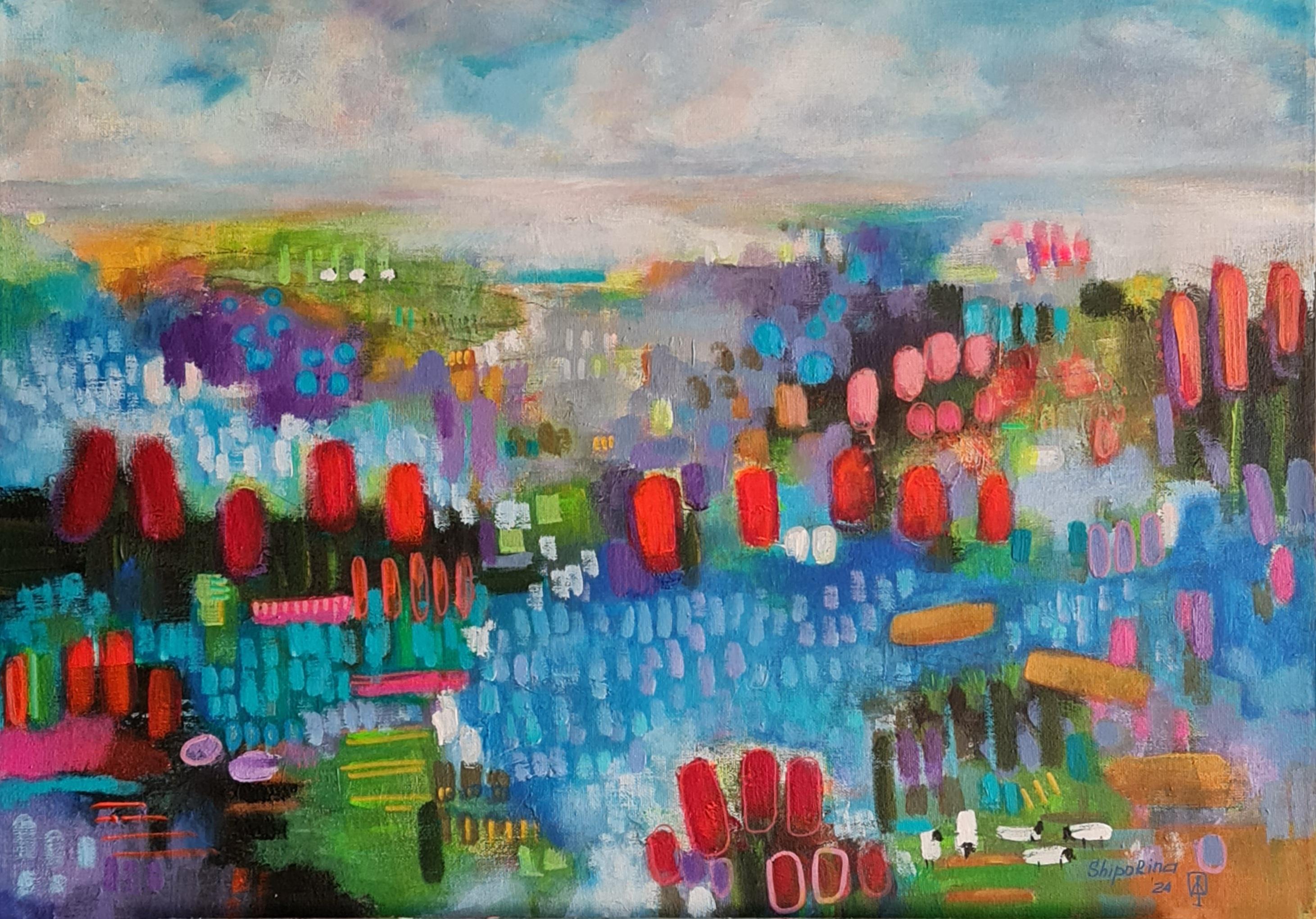 Sogni colorati ispirati ai gigli Claude Monet in vendita 4
