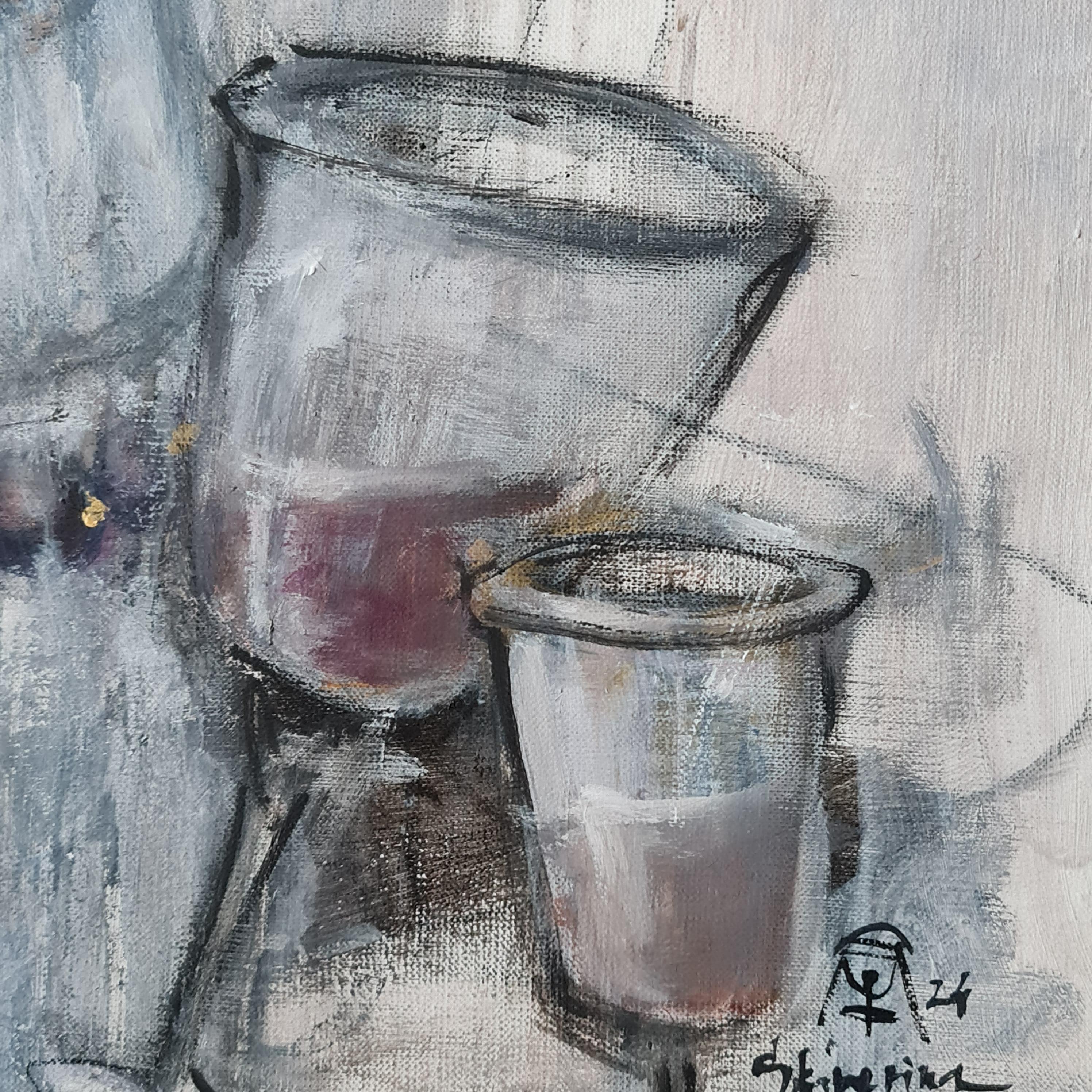 mulled wine time - Post-Impressionist Painting by Natalie Shiporina