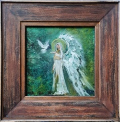 oil painting in a wooden frame "Angel" Natalie  Shiporina
