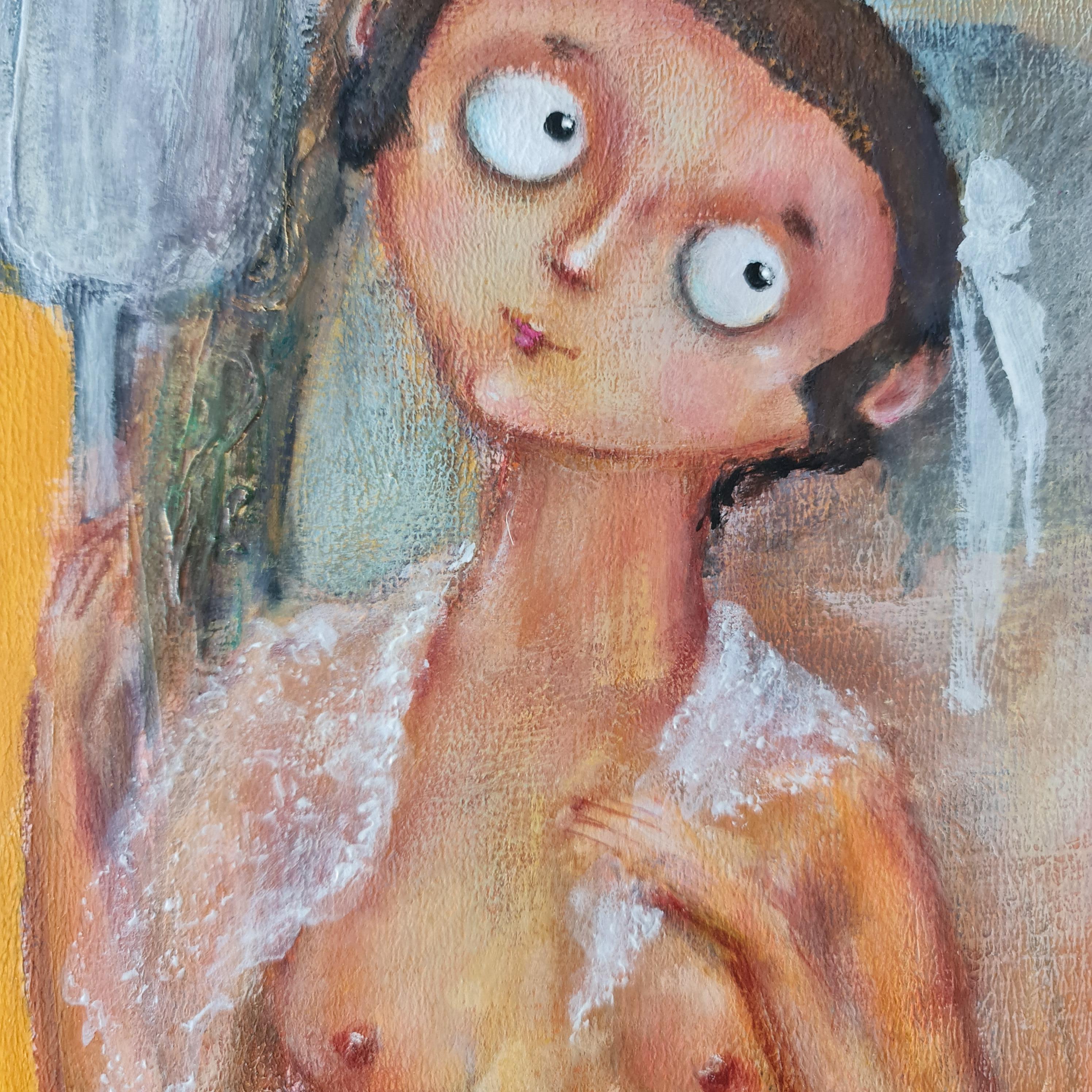 Contemporary figurative painting on canvas by Natalie ShiporinSculpture de Vénus For Sale 1