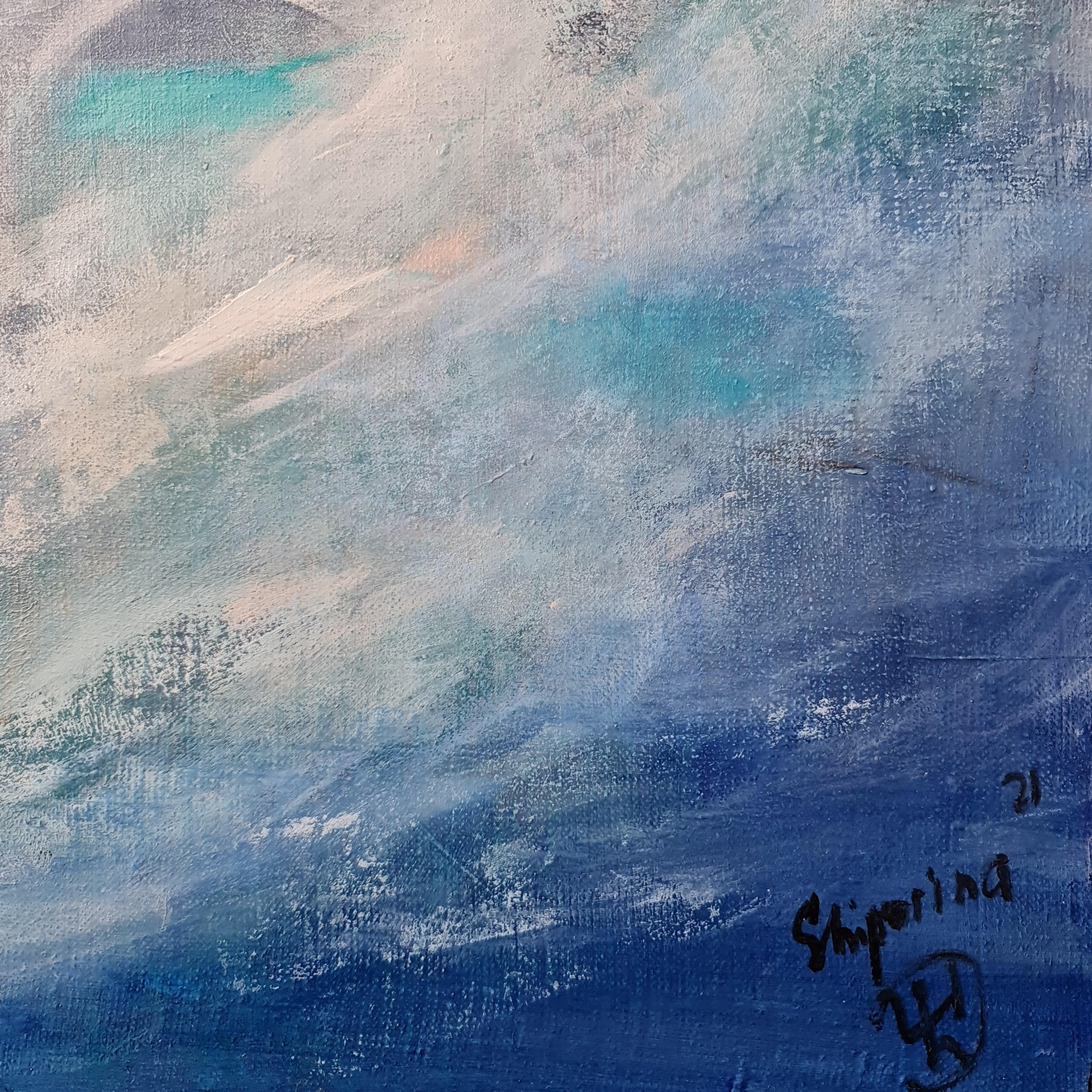 Peinture abstraite moderne sur toile ciel/abstraction mer de Natalia Shiporin en vente 2
