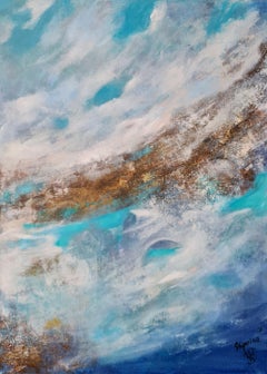 Peinture abstraite moderne sur toile ciel/abstraction mer de Natalia Shiporin