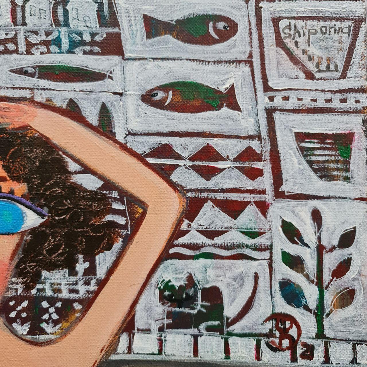 La estación de terciopelo, pintura cómica figurativa Mujeres y mar de Natalie Shiporina 3