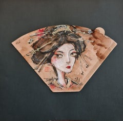 This is a beautiful portrait of a Japanese geisha