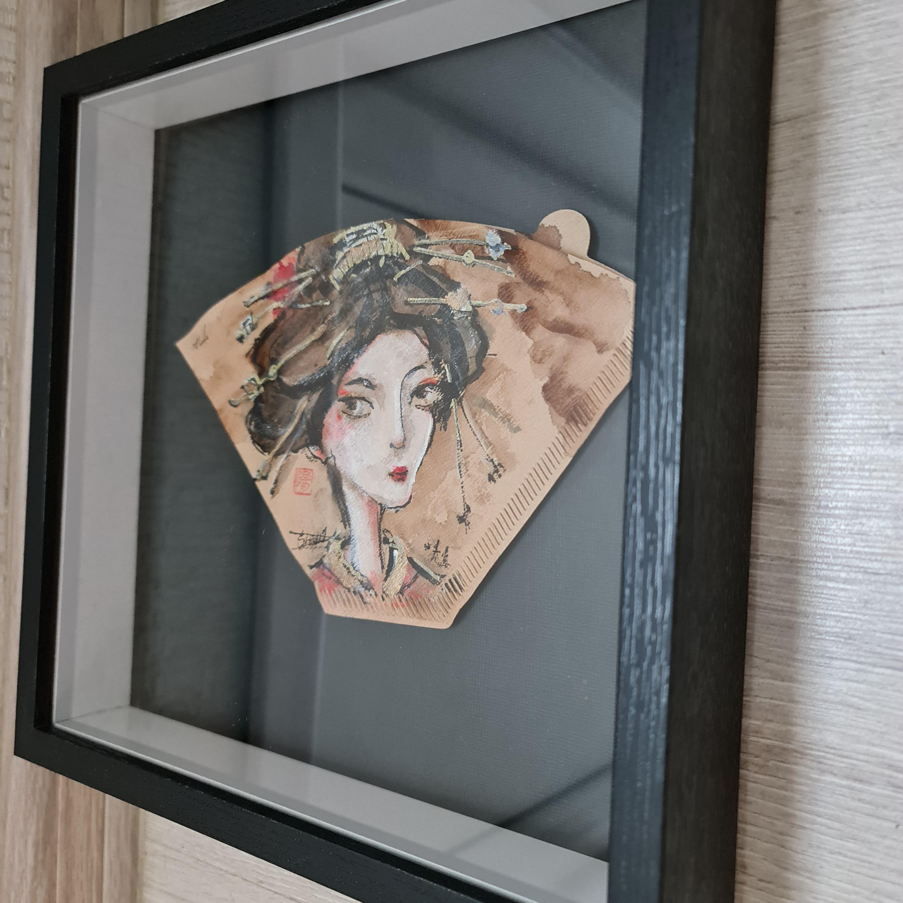 This is a beautiful portrait of a Japanese geisha For Sale 1