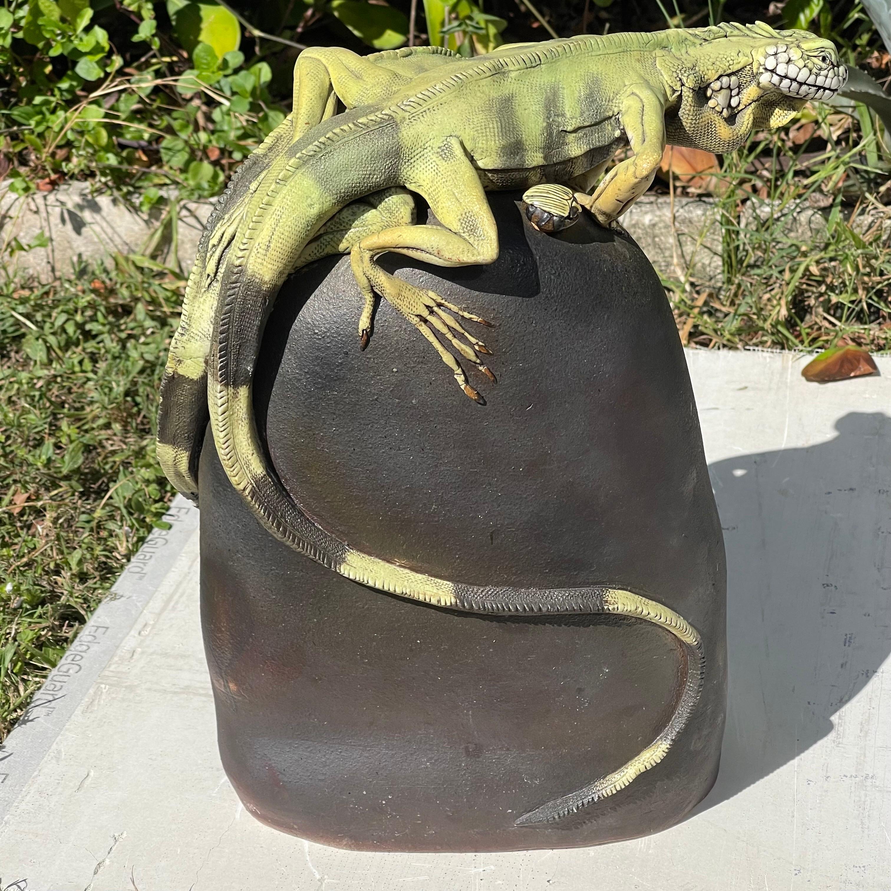 Natalie Surving, b.1938, Ceramic Iguana Temperance Jug Sculpture For Sale 8