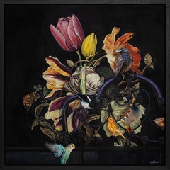 Birds of a Feather - original realism still life oil painting - contemporary art
