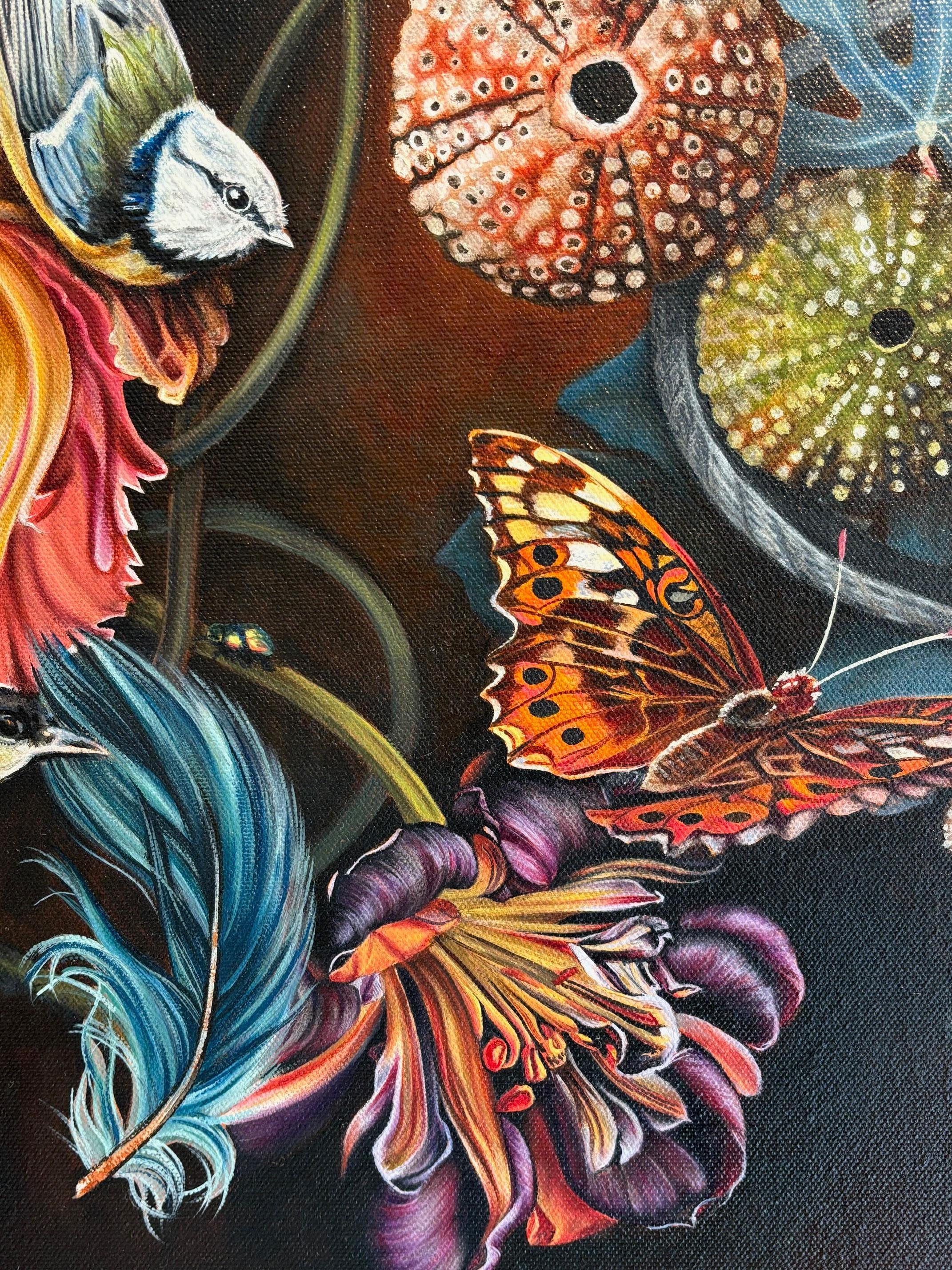 Botanical Beauty - original realism still life oil painting - contemporary art - Realist Painting by Natalie Toplass