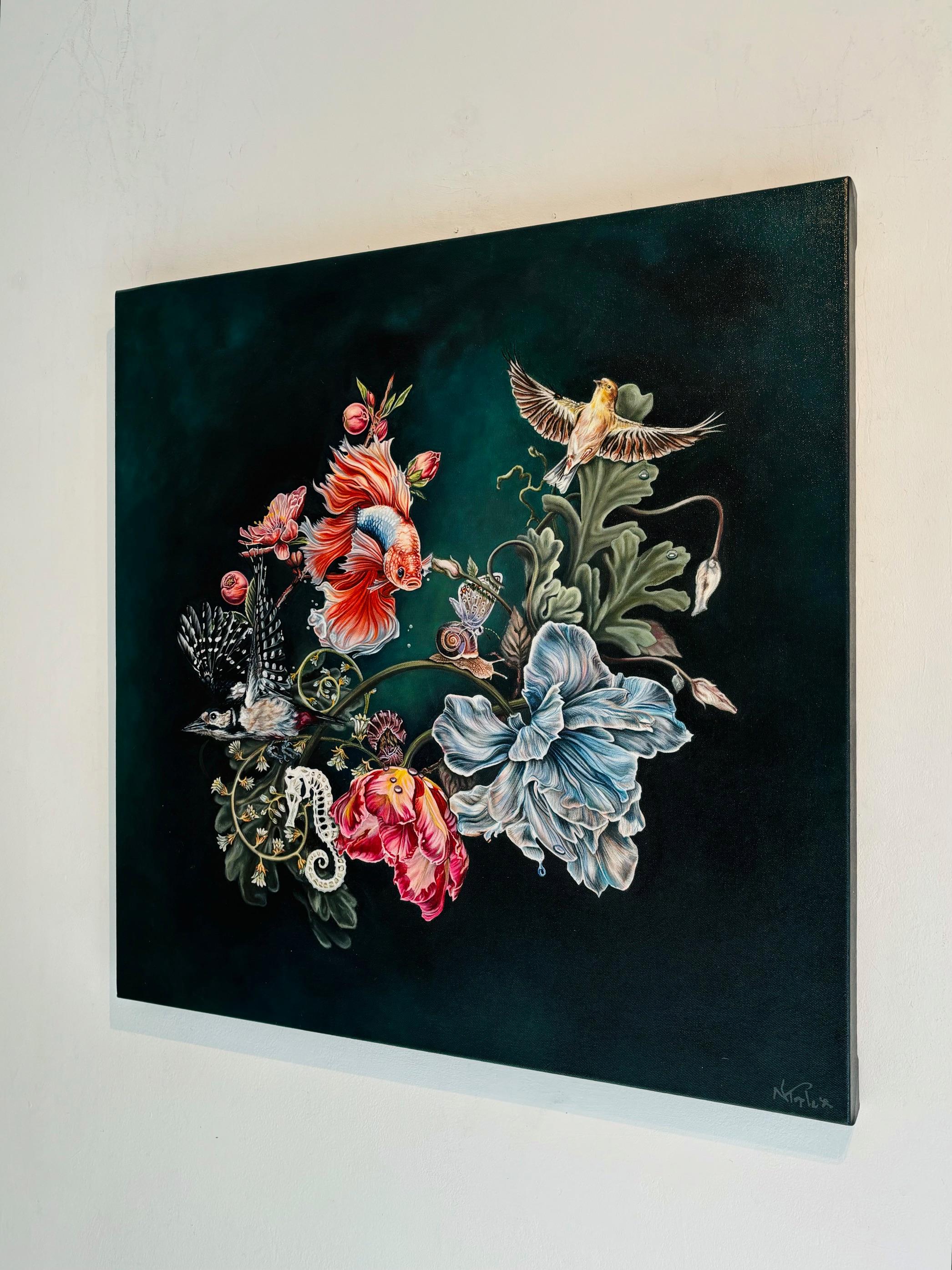 Dark Materials - original realism still life oil painting - contemporary art For Sale 1