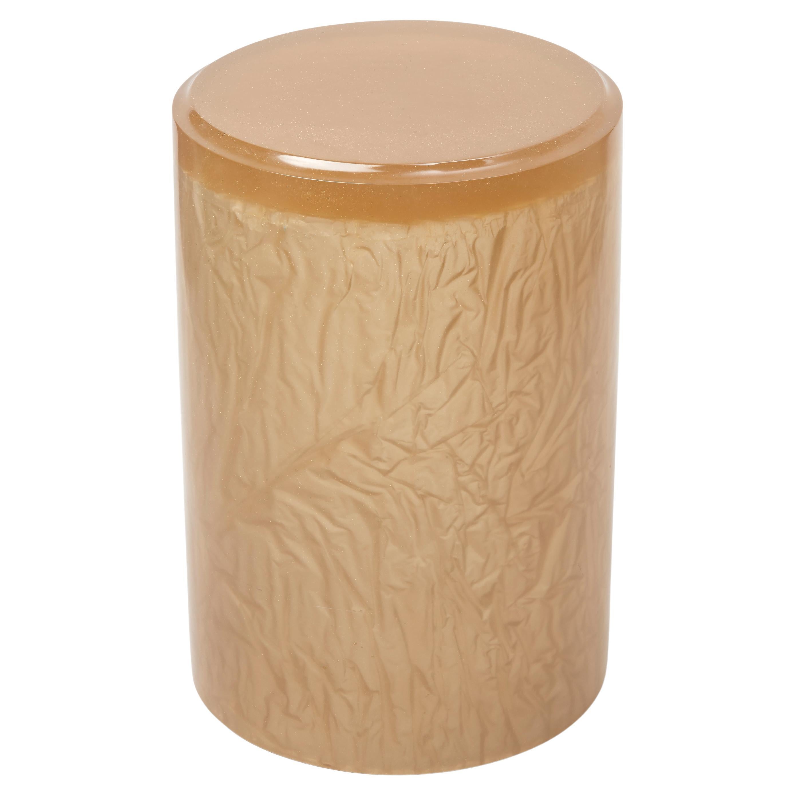 Contemporary Resin Acrylic Side Table or Stool by Natalie Tredgett, gloss, Gold