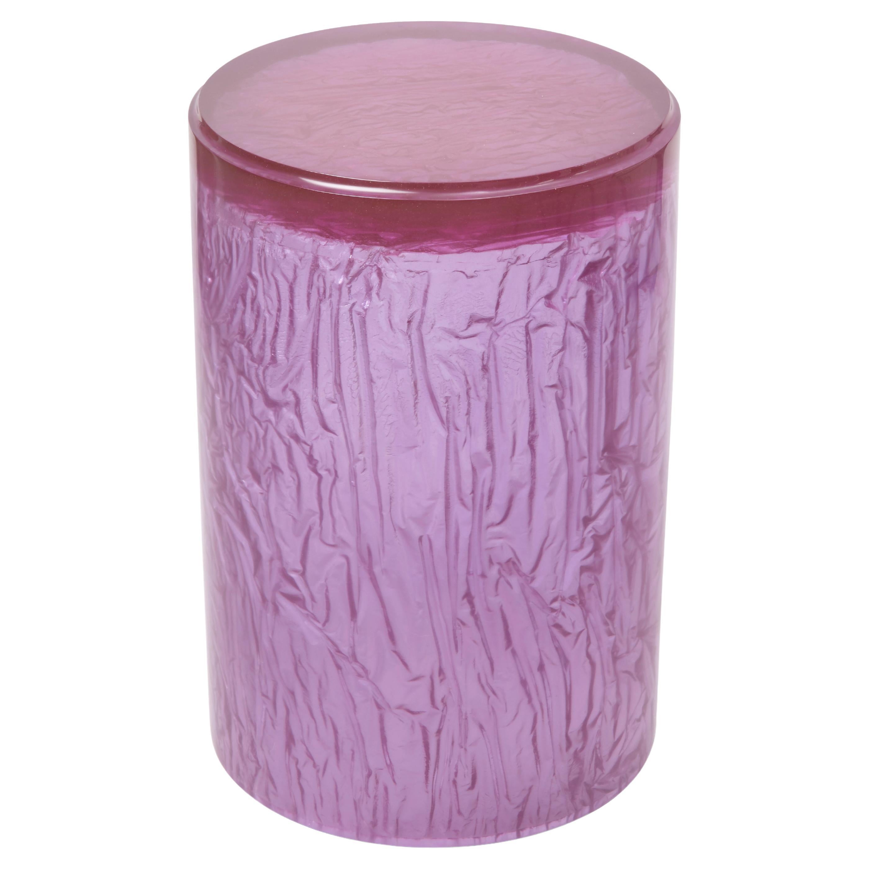 Contemporary Resin Acrylic Side Table or Stool by Natalie Tredgett, gloss Purple