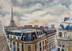 Paris, France, Rooftops, Architecture, Eiffel Tower, Cityscape