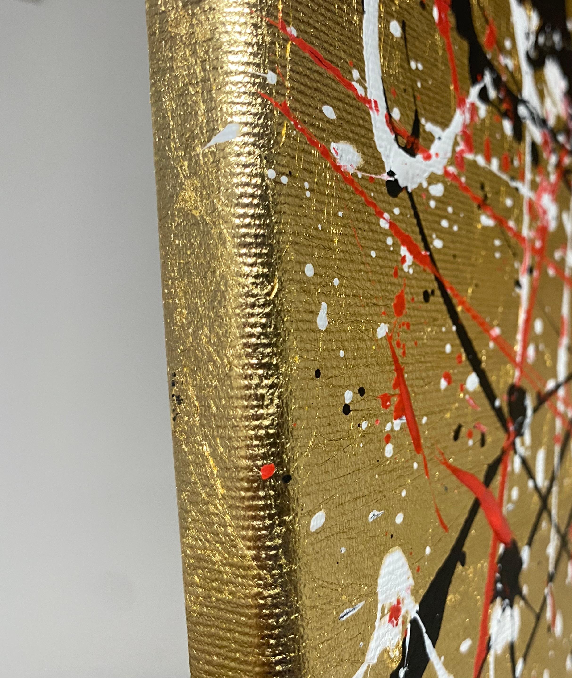 Gold sunset - black, red and white expressions abstraction For Sale 4
