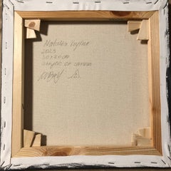 Night sky - black, white geometric abstraction, dripping