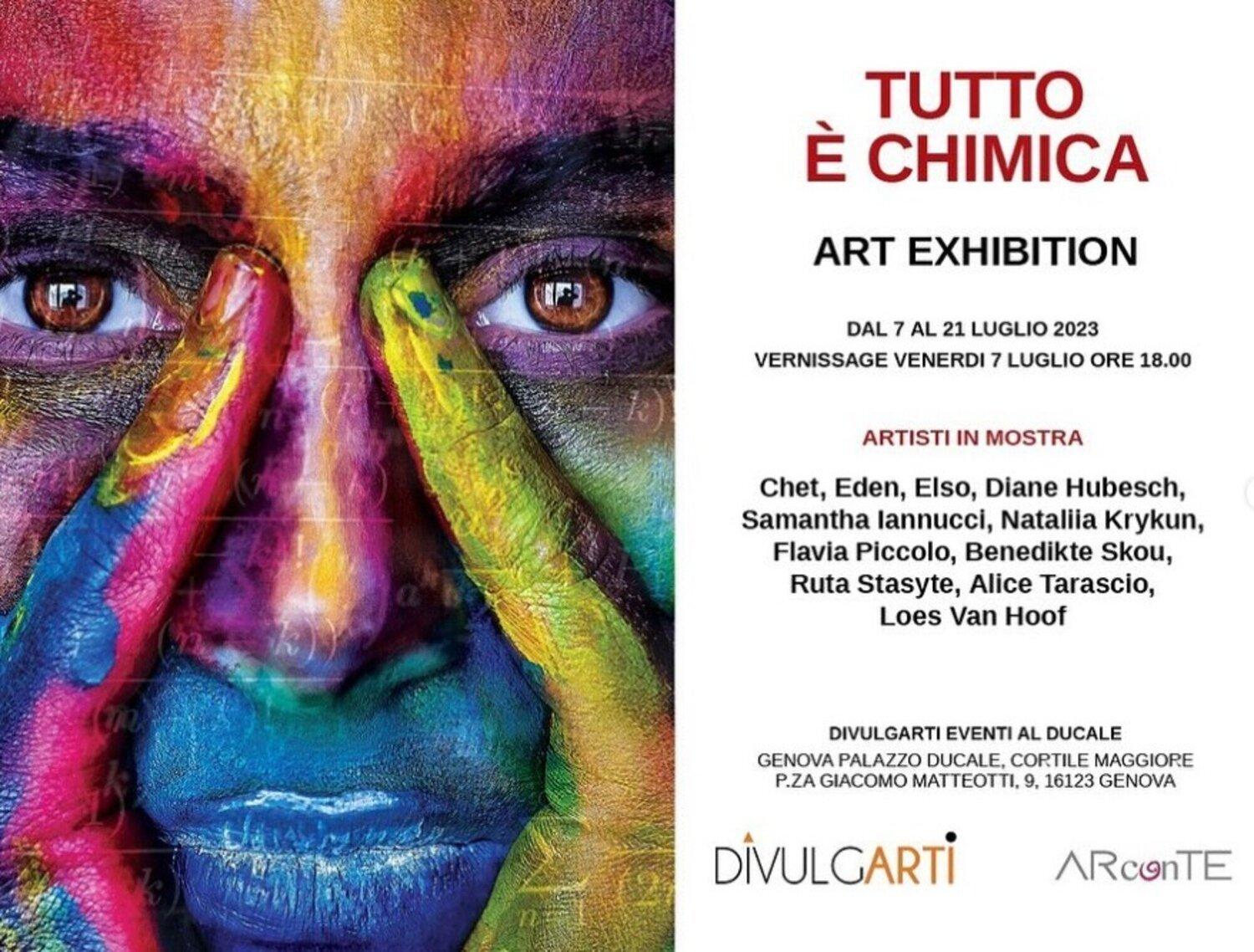 Storia della mostra:
1. Mostra personale: Volo infinito
Date: 30 luglio 2023 - 18 agosto 2023
Sede: Bilous Gallery, Rampersttorfergasse 2, Vienna

2. Mostra collettiva: Tutto é Chimica
Date: 7 luglio 2023 - 21 luglio 2023
Sede: Palazzo Ducale