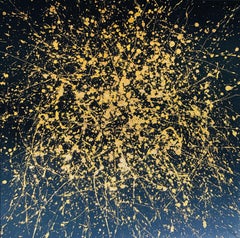 Serie "Vuelo infinito" oro, amarillo, negro gran abstracción