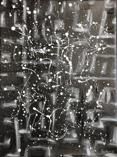 “Starry sky“ black and white abstraction dropping Pop Art