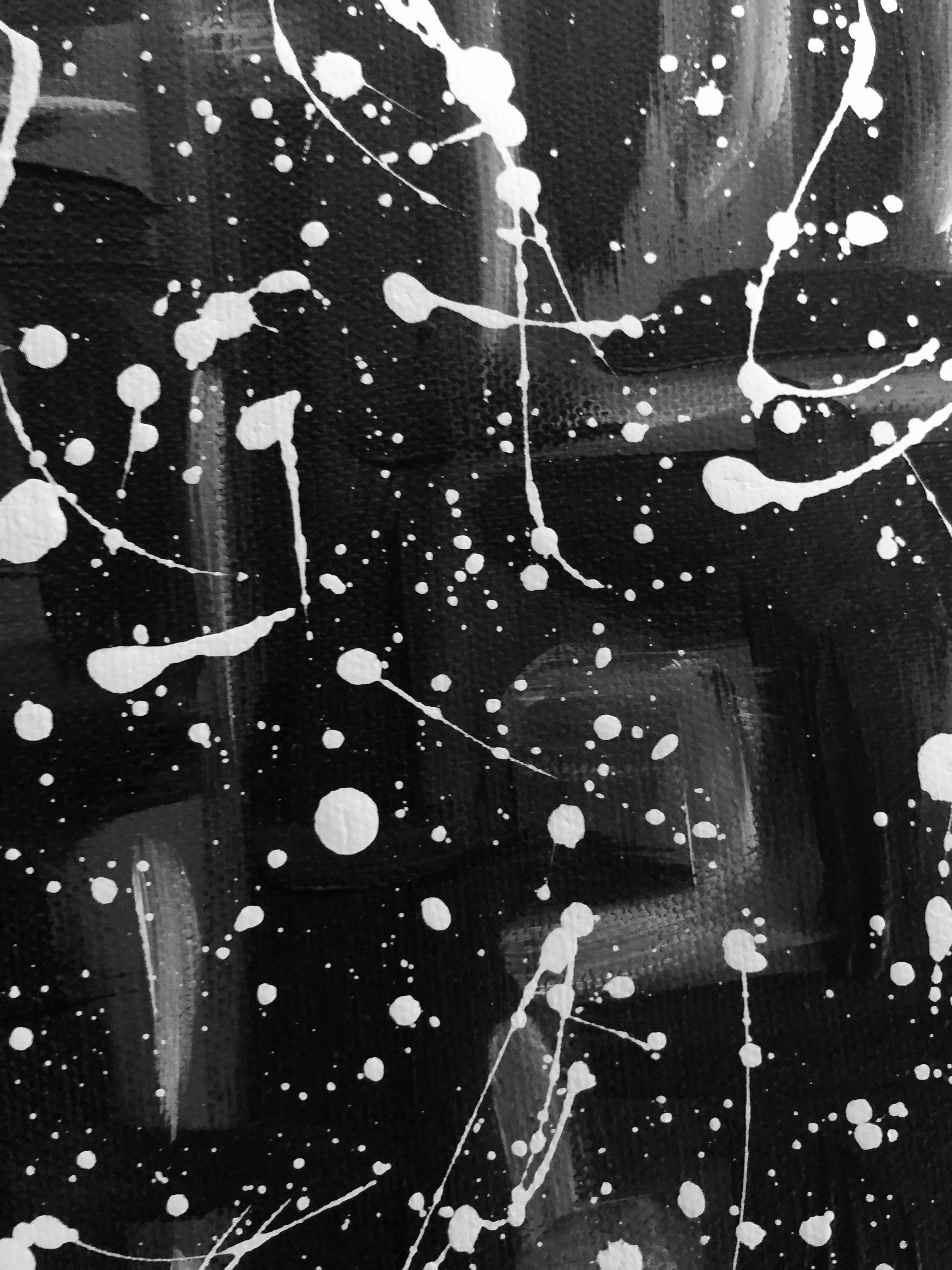 Starry sky Schwarz-Weiß-Abstraktion, fallende Pop-Art im Angebot 3