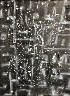 Ciel étoilé noir et blanc abstraction décroissante Pop Art