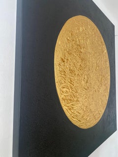 Serie "Unter the full Moon 1" - pan de oro 3D, textura, minimalismo