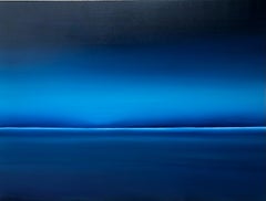 Beyond Blue Waters, Oil on Canvas Abstract Seascape, 100x120 cm