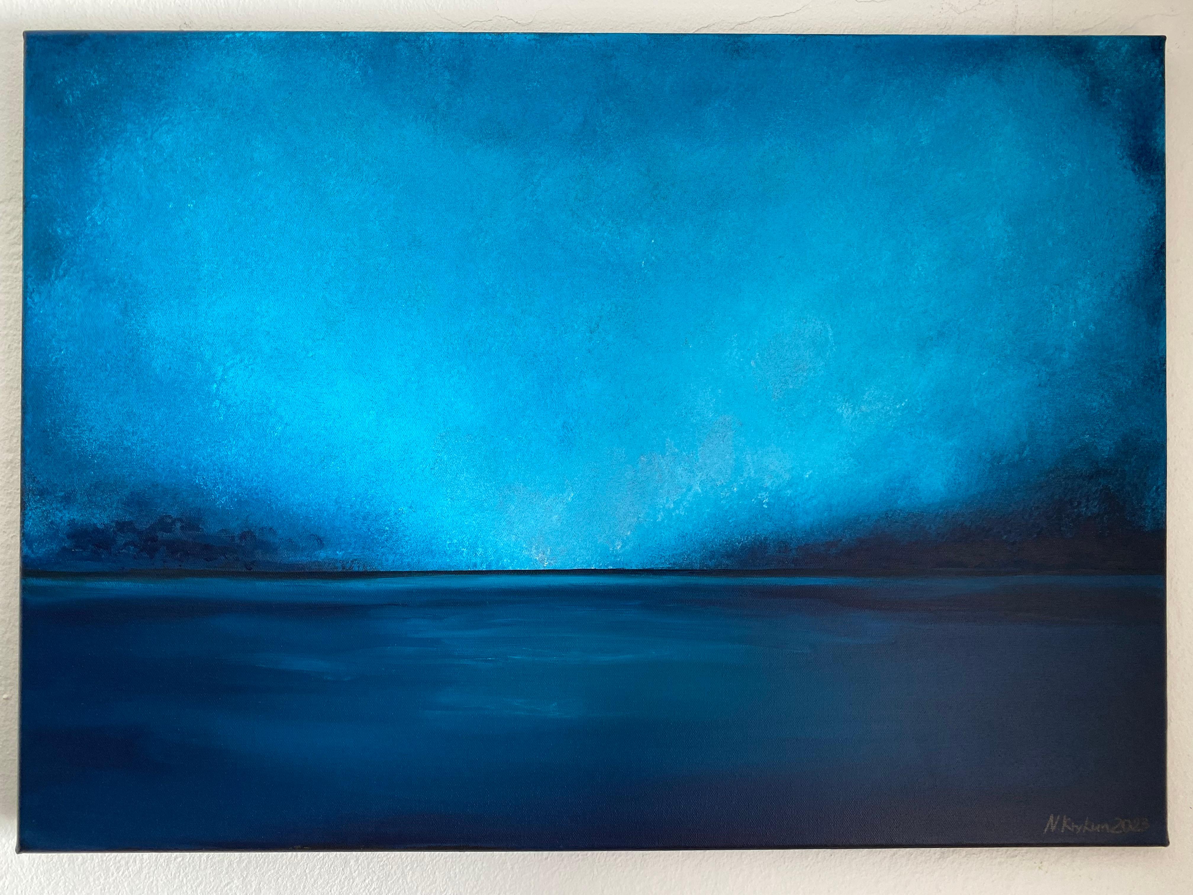 Black Sea Coastline, blue turquoise seascape, minimalistic For Sale 7