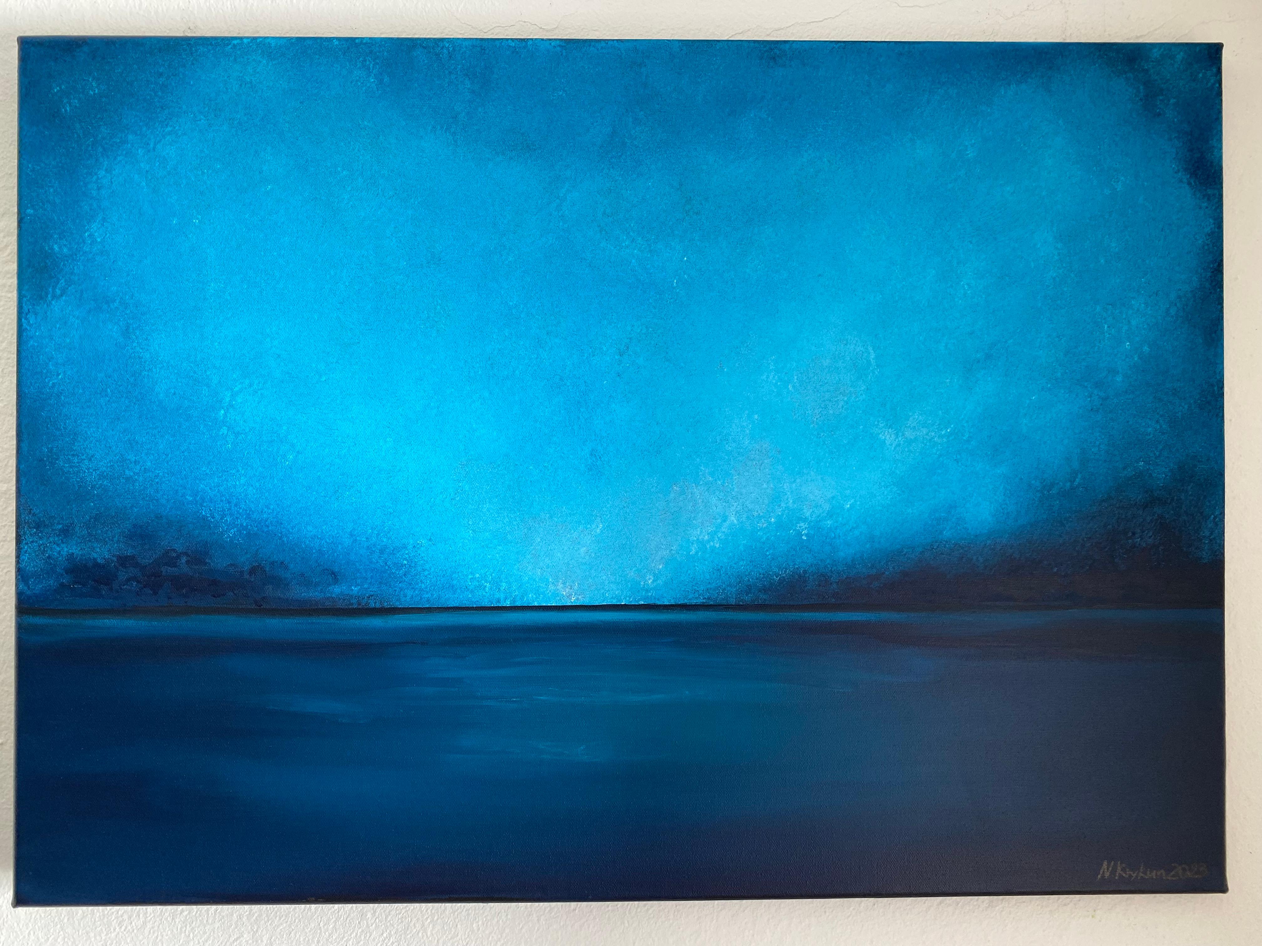 Black Sea Coastline, blue turquoise seascape, minimalistic For Sale 8