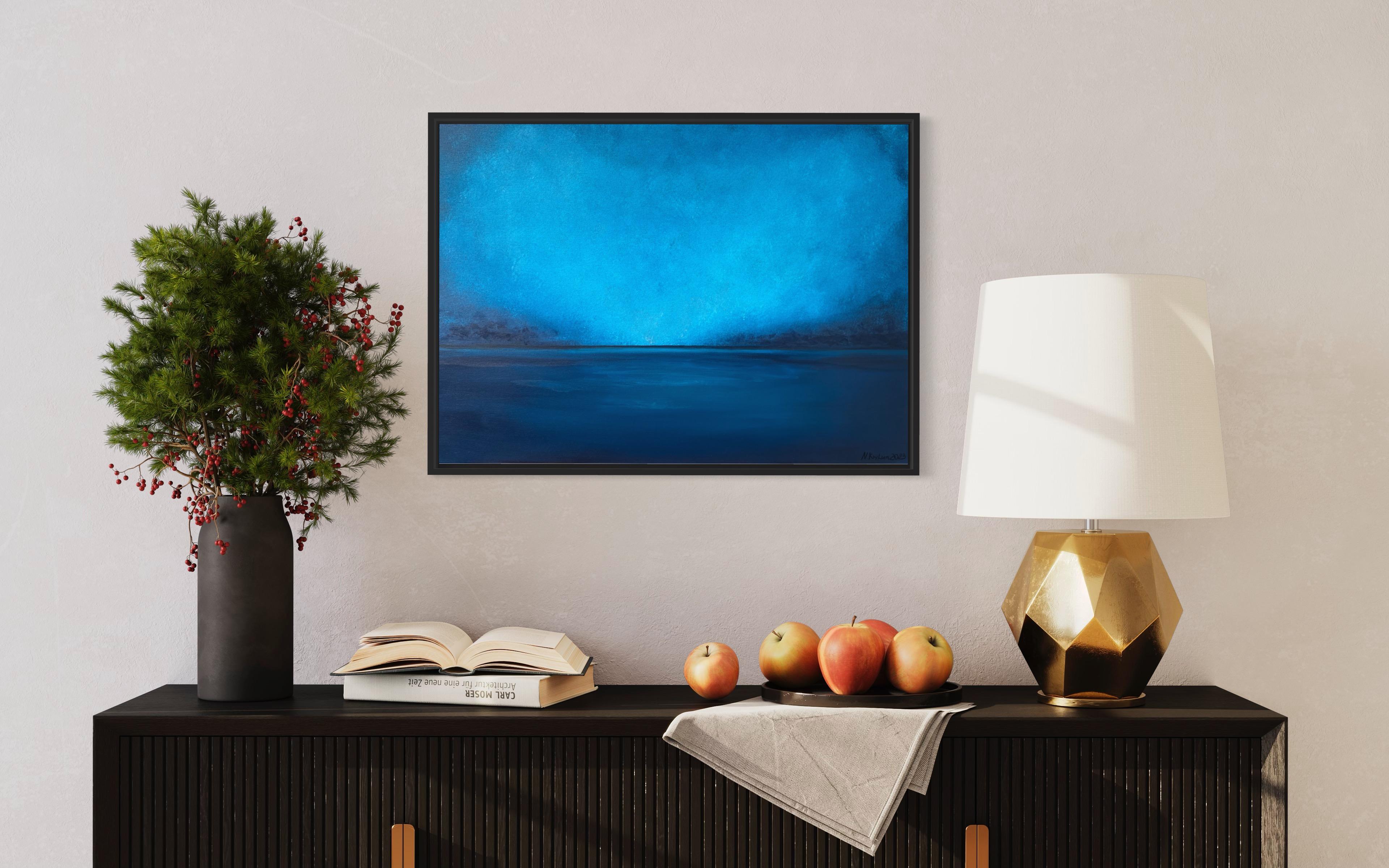 Black Sea Coastline, blue turquoise seascape, minimalistic For Sale 11
