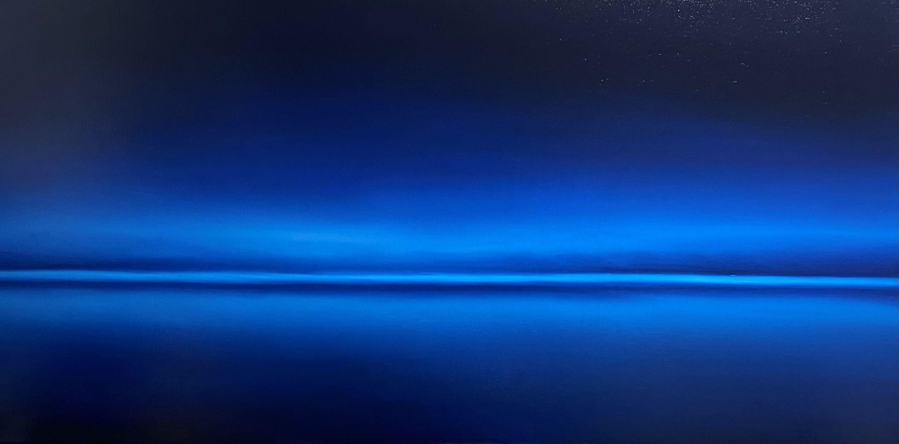 Côte de la mer Noire, paysage marin bleu turquoise, minimaliste - Abstrait Painting par Nataliia Krykun
