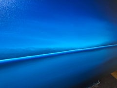 Ocean Water Deep Blue Minimalist Abstract Painting, Oil on Linen, 2025